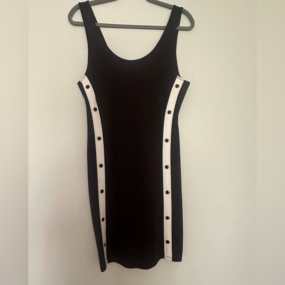 H&M Black Dress with White Button Accents
